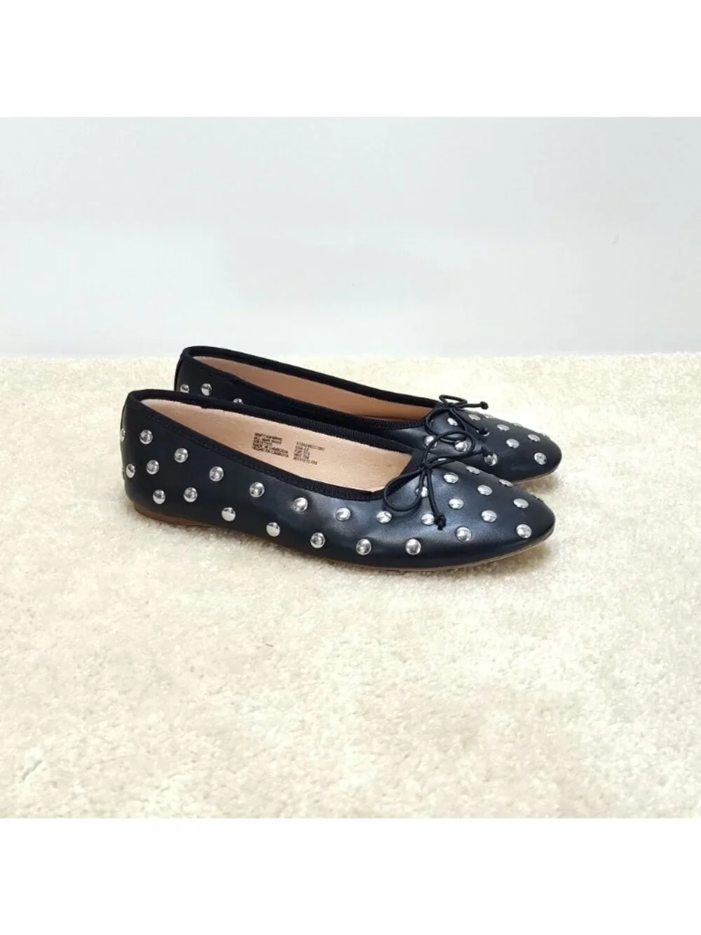 Time And Tru Studded Ballet Mary Jane Flats Loafers Slides Mules Slip-on US 6.5